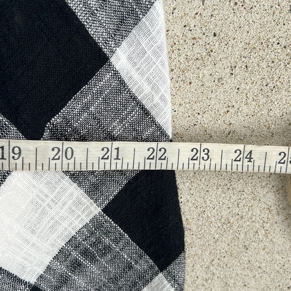 Anthropologie Cloth & Stone Black/White Gingham Check Frayed Hem Shift Medium - Picture 7 of 12